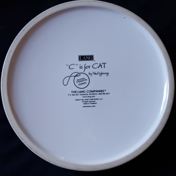 "C" is for Cat Ned Young ceramic bowl pet food bowl - Picture 4 of 5